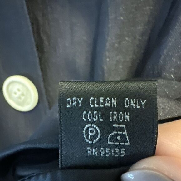 Lafayette 148 New York Button Front Blazer Jacket Size 18 Black Silk Blend - Picture 9 of 9